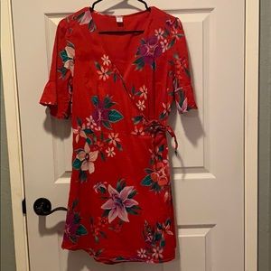 Mid sleeve wrap dress